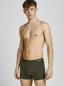 JACK & JONES Jacbasic bamboo trunks (3-pack), heren boxers normale lengte, groen, blauw, grijs en zwart