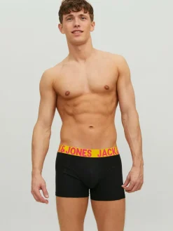 JACK & JONES Jaccrazy solid trunks (3-pack), heren boxers normale lengte, zwart en blauw