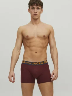 JACK & JONES Jaclichfield trunks (3-pack), heren boxers normale lengte, donkerrood