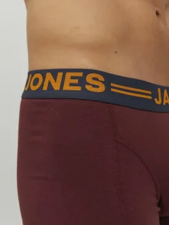 JACK & JONES Jaclichfield trunks (3-pack), heren boxers normale lengte, donkerrood