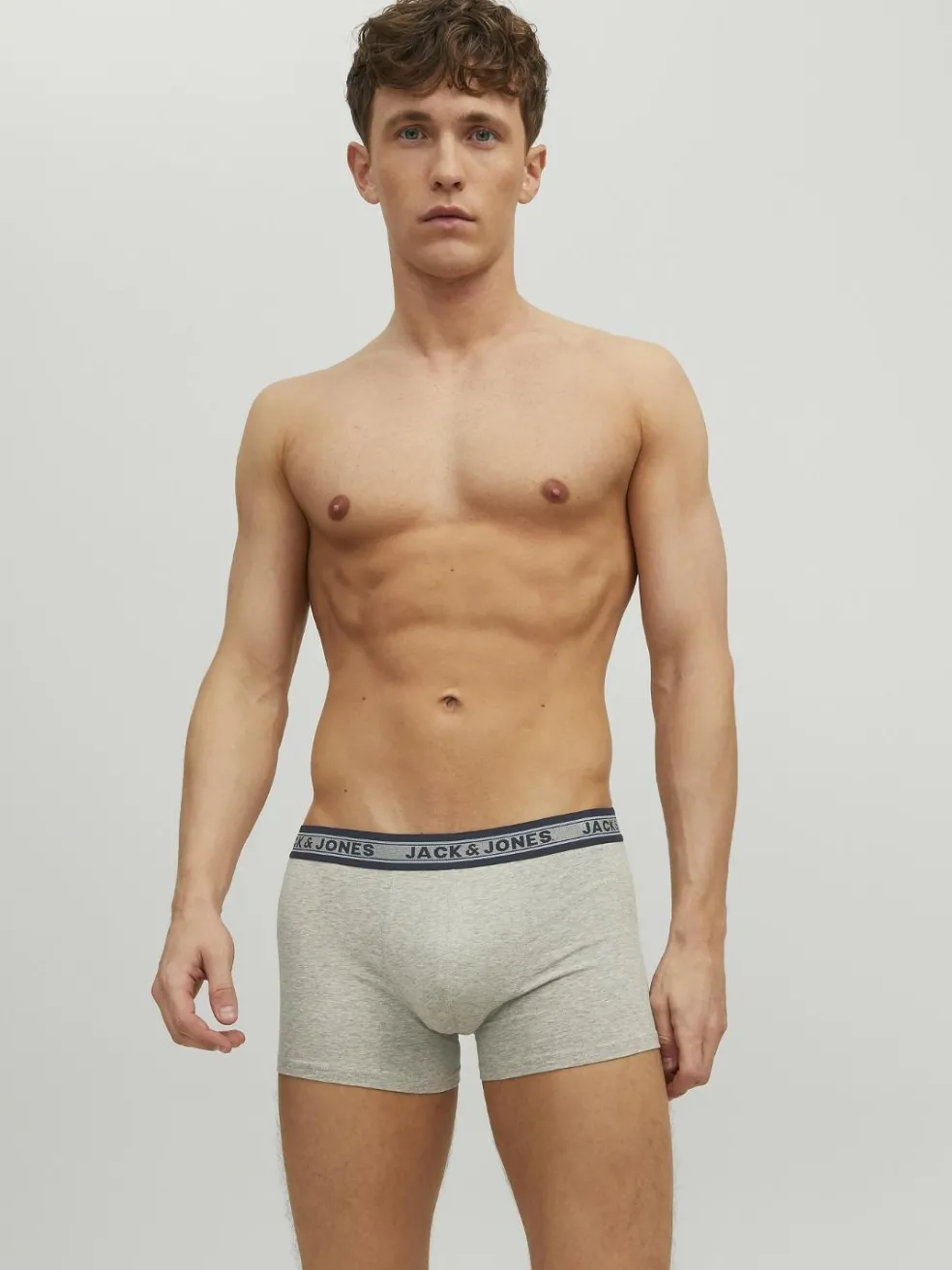 JACK & JONES Jacoliver trunks (5-pack), heren boxers normale lengte, zwart, groen, grijs, donkerrood en blauw