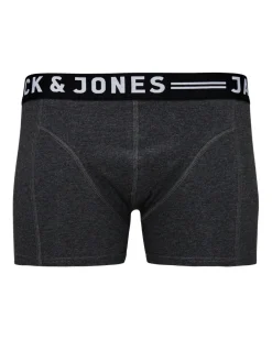 JACK & JONES Jacsense trunks (1-pack), heren boxer normale lengte, donkergrijs melange