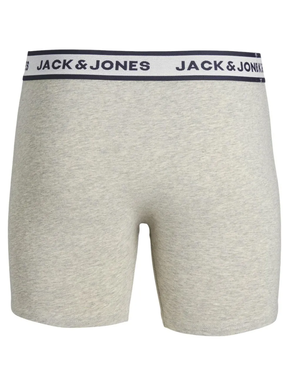 JACK & JONES Jacsolid boxer briefs (3-pack), heren boxers extra lang, lichtgrijs, wit en blauw