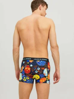 JACK & JONES Jacsugar skull trunks (3-pack), heren boxers normale lengte, zwart en geel