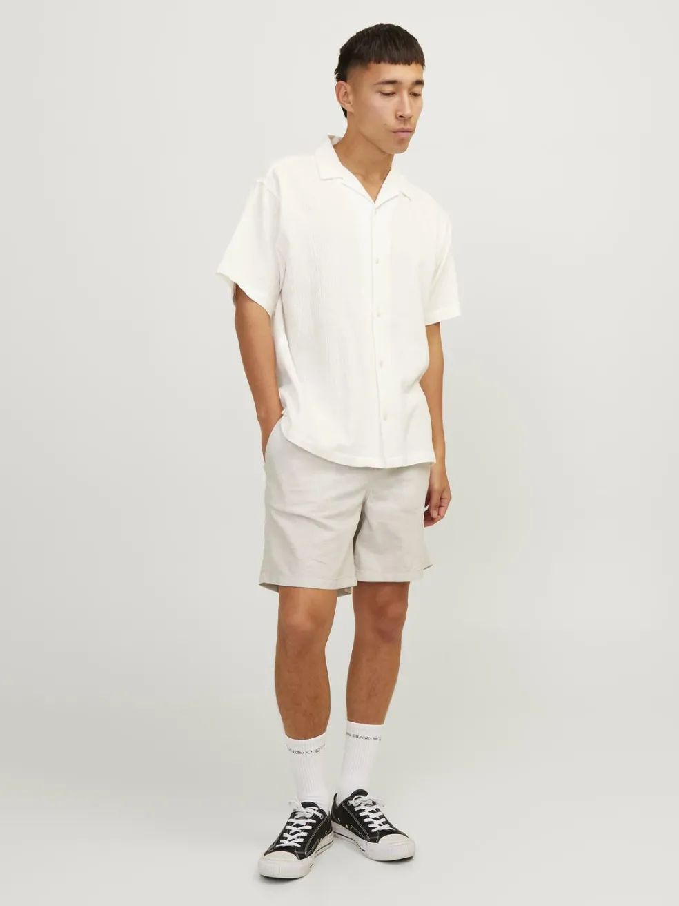 JACK & JONES Jaiden Summer Jogger Short loose fit, heren korte broek, beige melange