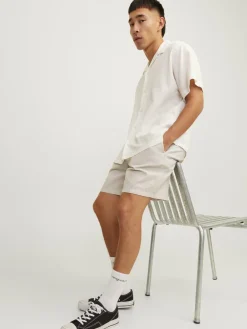 JACK & JONES Jaiden Summer Jogger Short loose fit, heren korte broek, beige melange