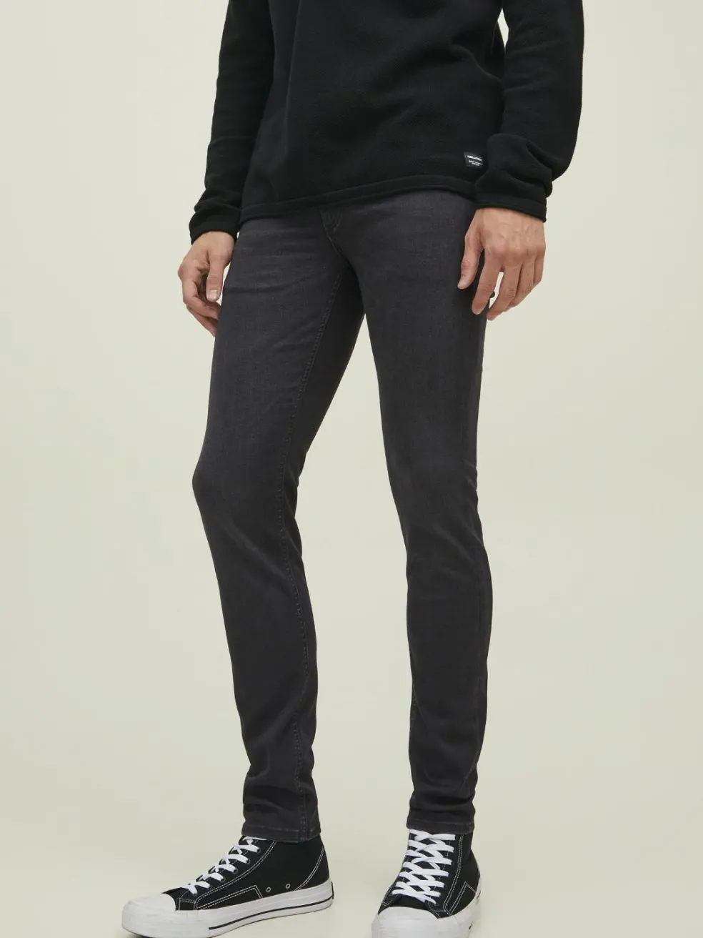 JACK & JONES Liam Evan Jos loose fit, heren jeans, zwart denim