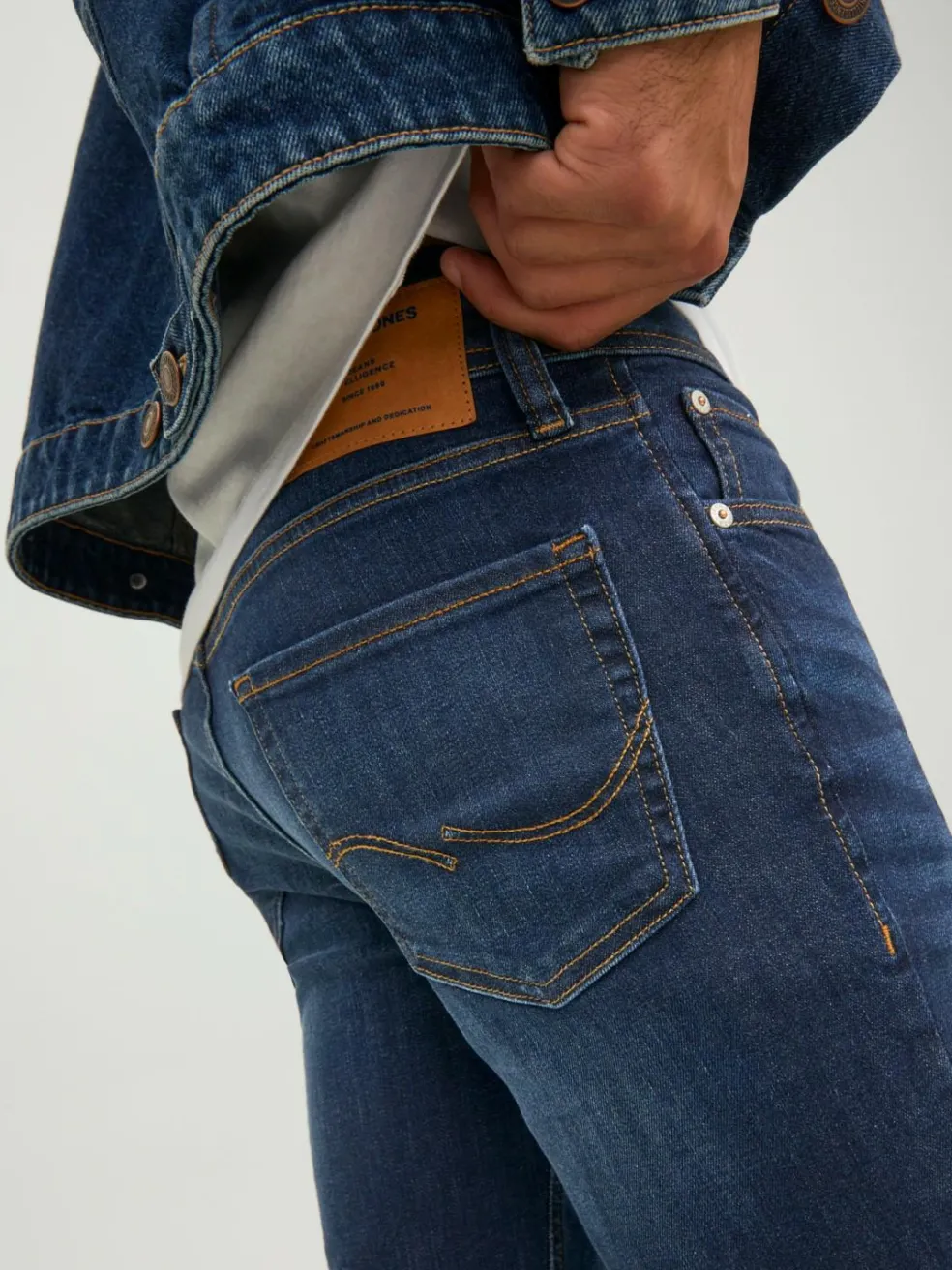 JACK & JONES Liam Original loose fit, heren jeans, denimblauw