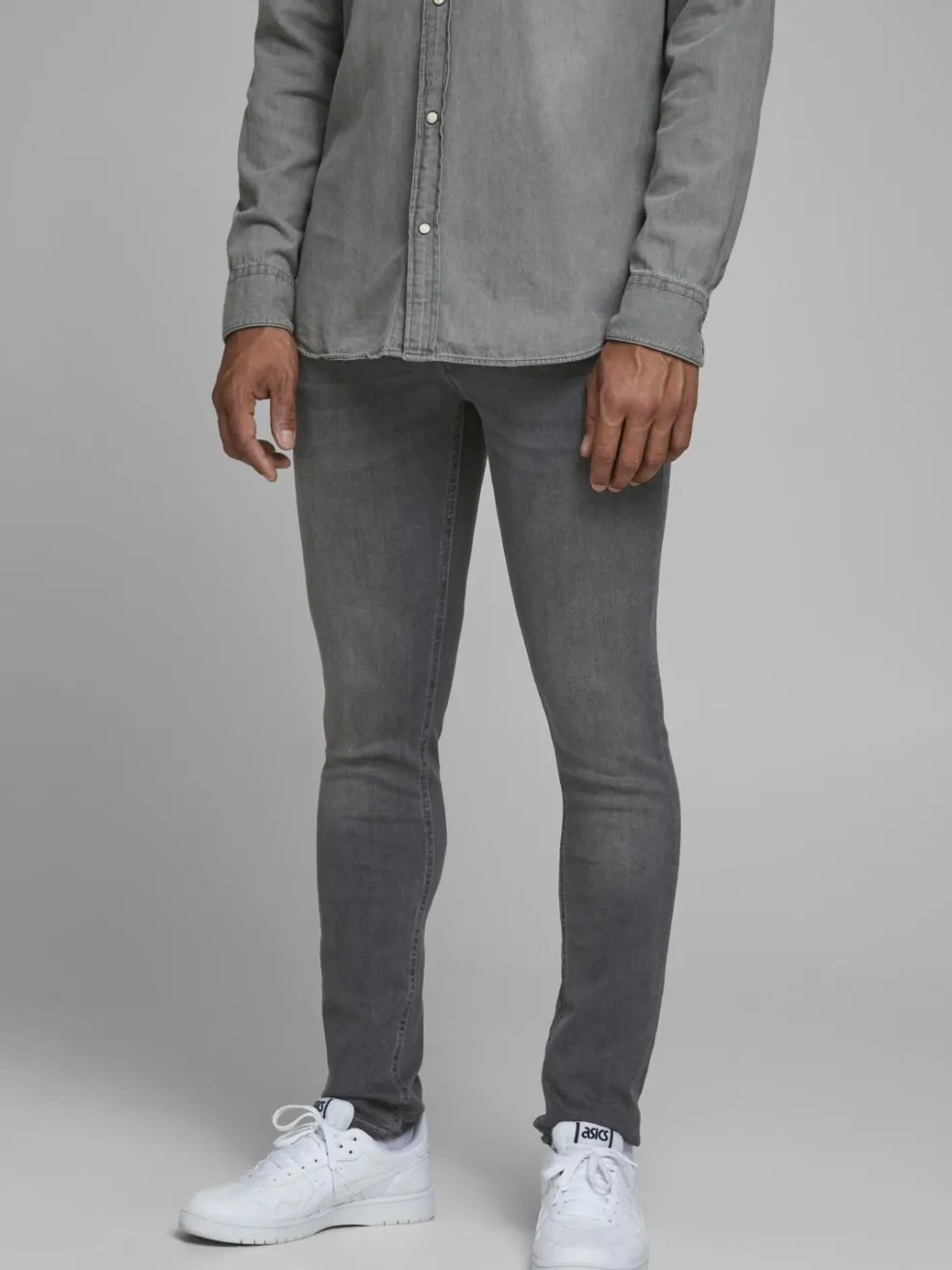 JACK & JONES Liam Original loose fit, heren jeans, grijs denim