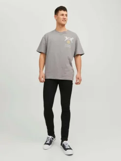 JACK & JONES Liam Original loose fit, heren jeans, zwart denim