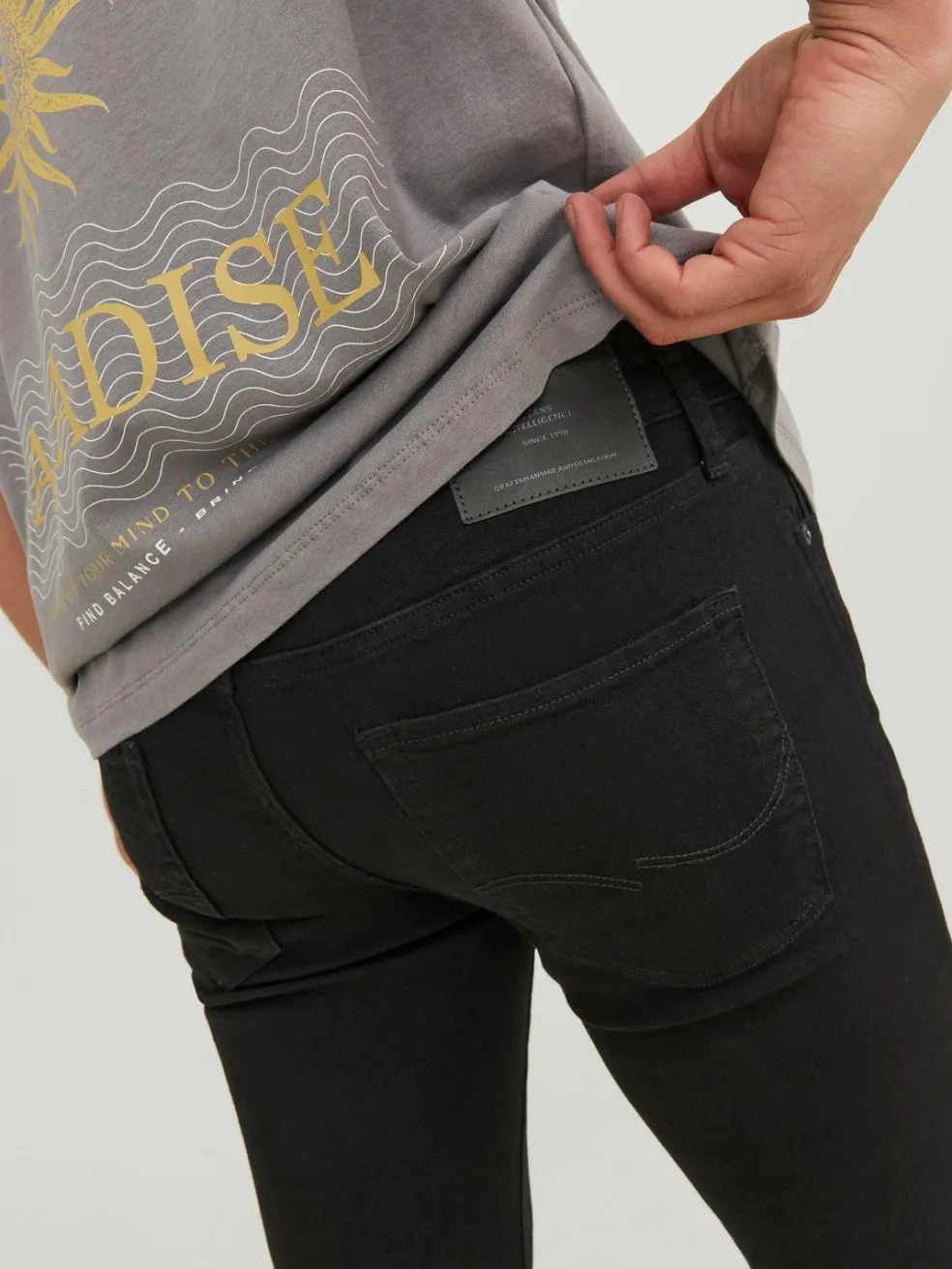 JACK & JONES Liam Original loose fit, heren jeans, zwart denim