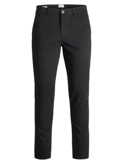 JACK & JONES Marco Bowie Black loose fit, heren chino, zwart