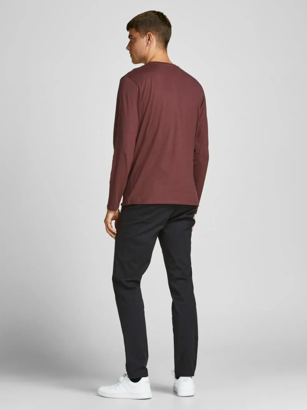 JACK & JONES Marco Bowie Black loose fit, heren chino, zwart