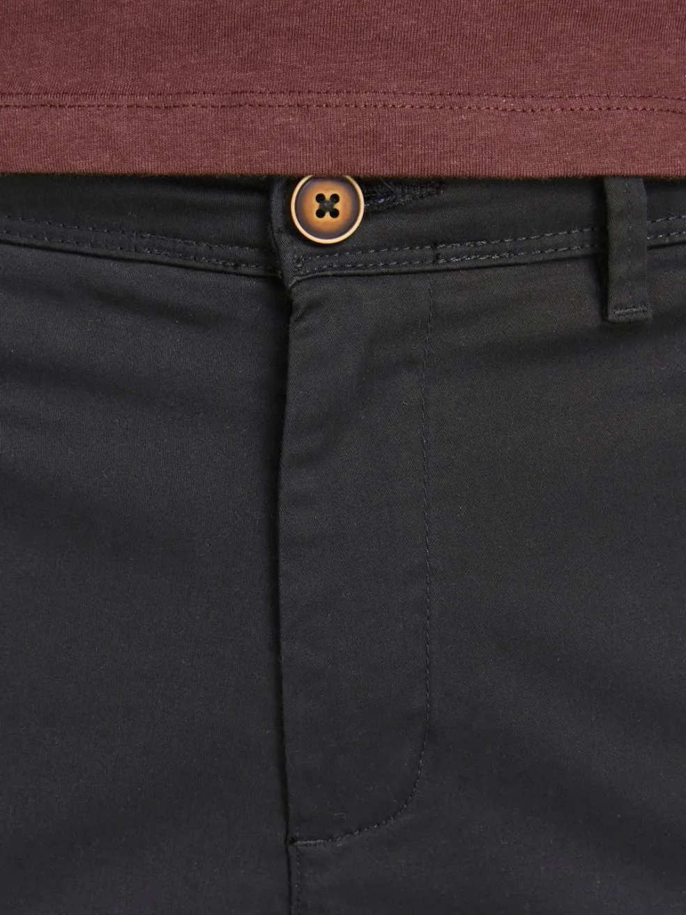 JACK & JONES Marco Bowie Black loose fit, heren chino, zwart