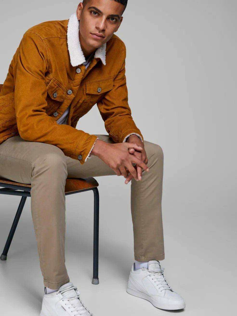 JACK & JONES Marco Bowie loose fit, heren chino, beige