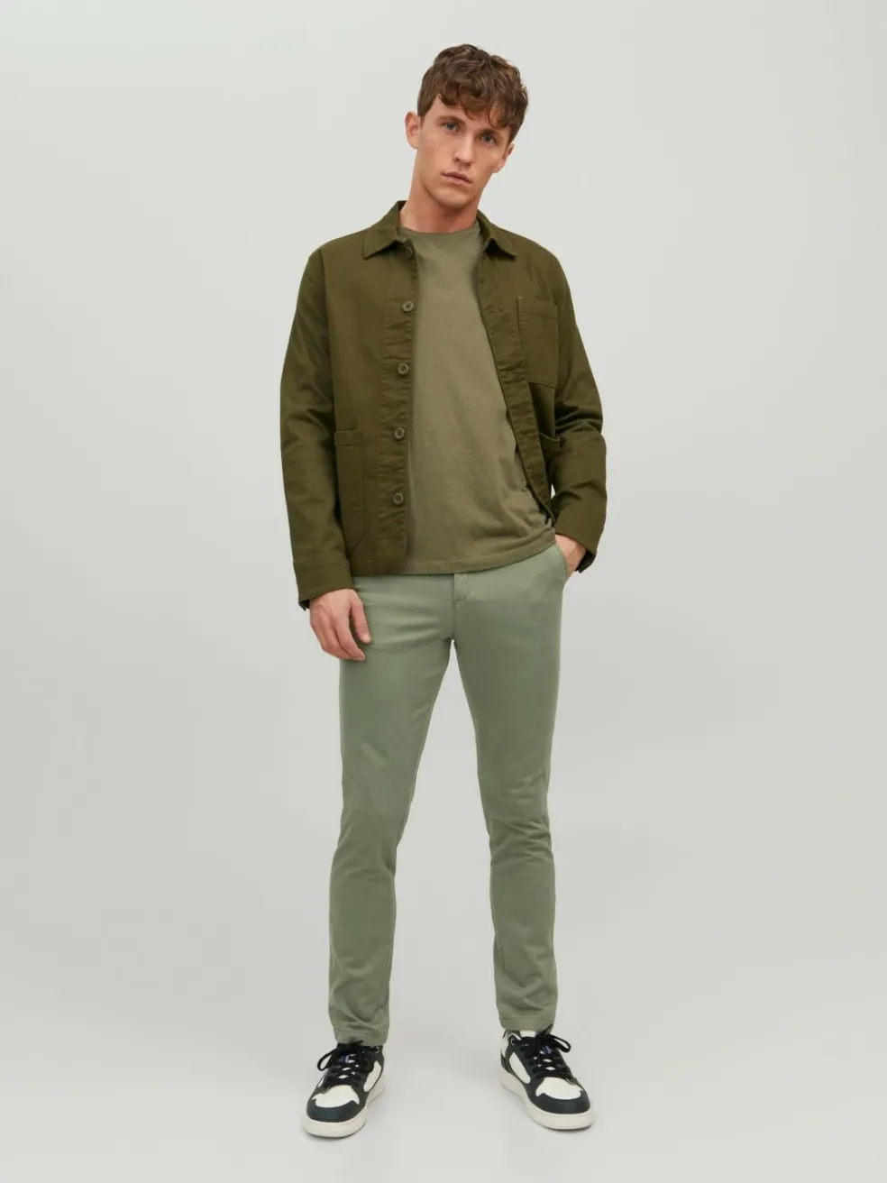JACK & JONES Marco Bowie slim fit, heren chino, olijfgroen