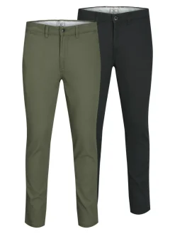 JACK & JONES Marco Dave Pk loose fit, heren chino, zwart olijfgroen