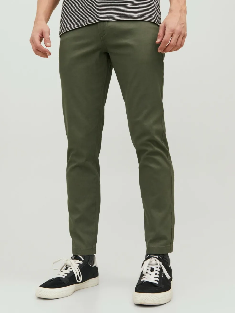 JACK & JONES Marco Dave Pk loose fit, heren chino, zwart olijfgroen