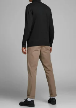 JACK & JONES slim fit coltrui katoen, zwart