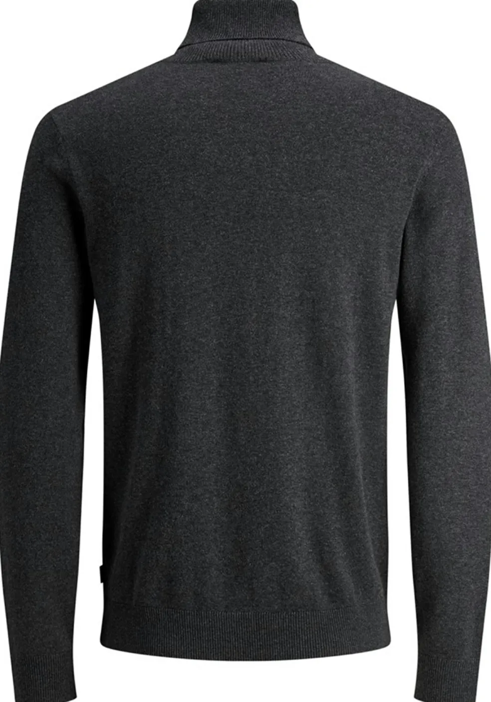 JACK & JONES slim fit coltrui katoen, antraciet grijs melange