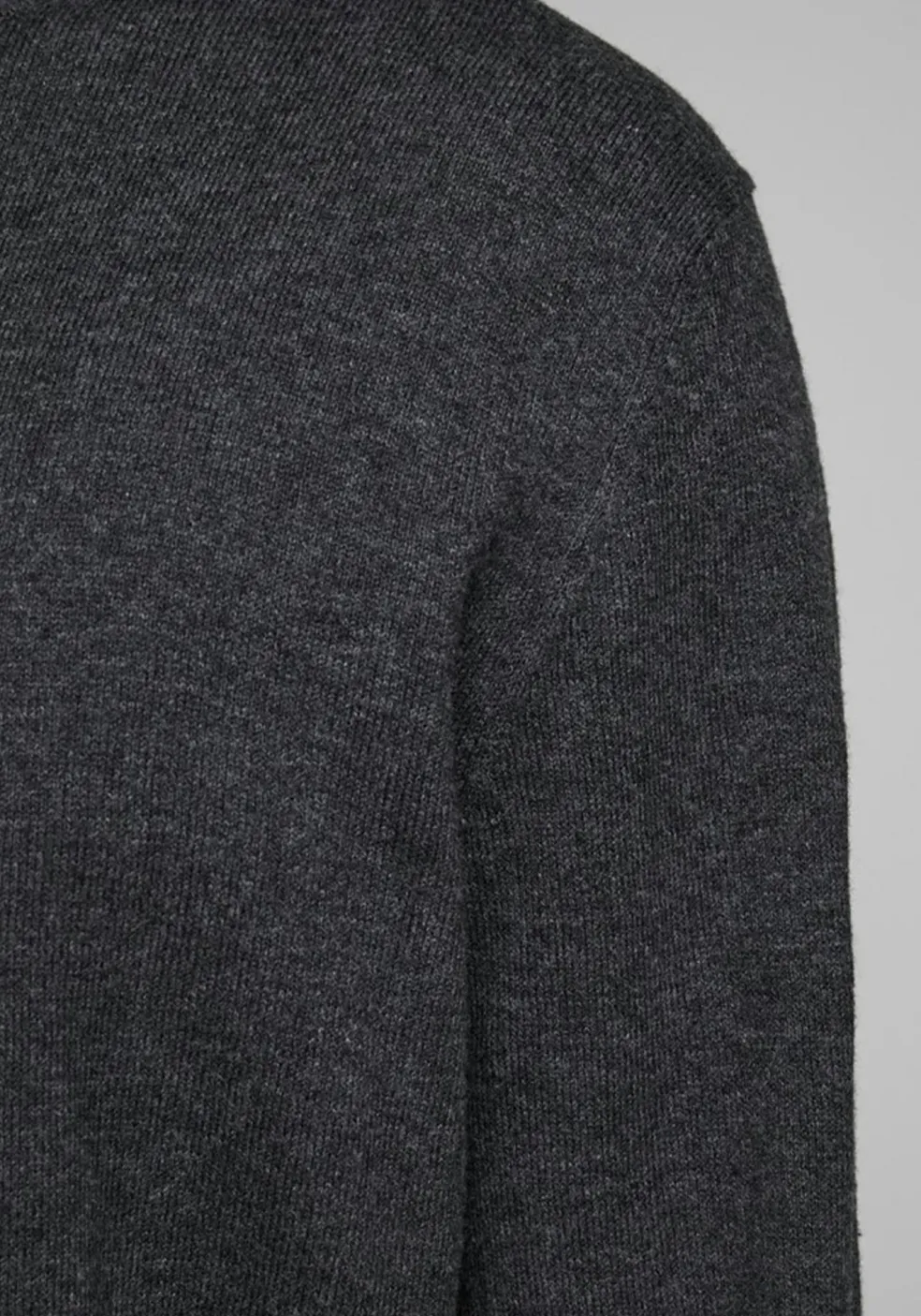 JACK & JONES slim fit coltrui katoen, antraciet grijs melange