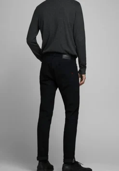 JACK & JONES slim fit coltrui katoen, antraciet grijs melange