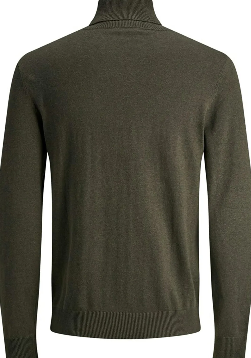 JACK & JONES slim fit coltrui katoen, olijfgroen