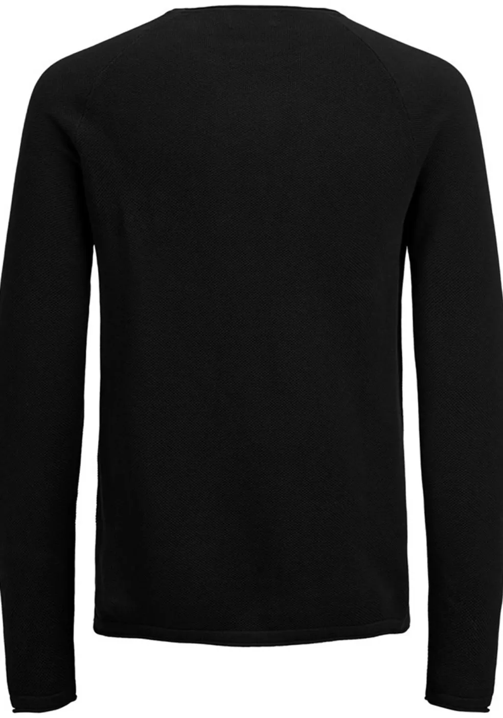 JACK & JONES slim fit trui katoen, O-hals, zwart