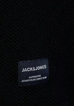 JACK & JONES slim fit trui katoen, O-hals, zwart