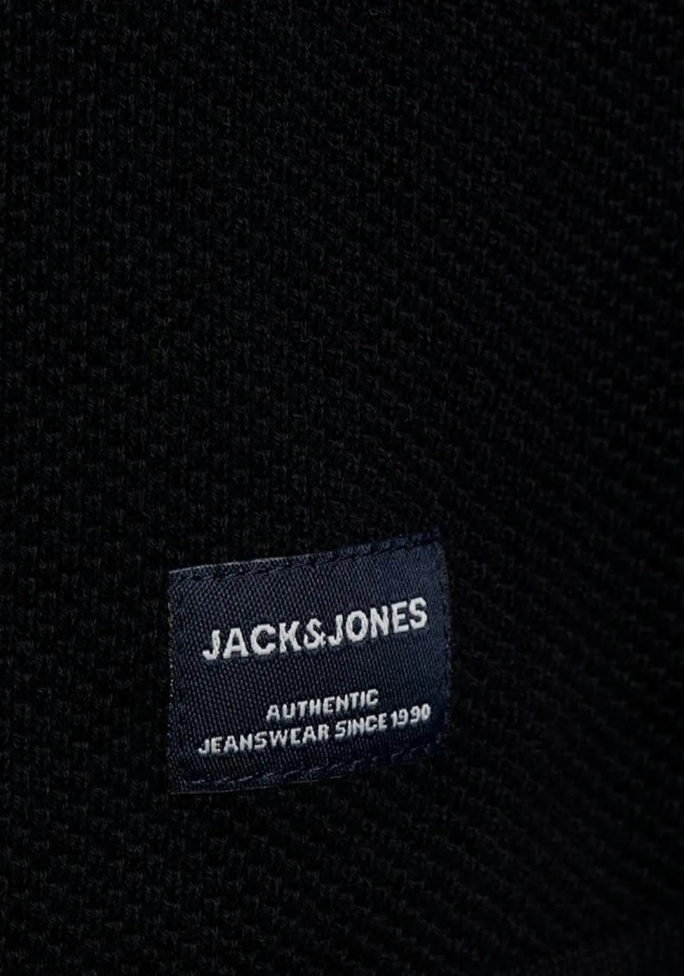 JACK & JONES slim fit trui katoen, O-hals, zwart
