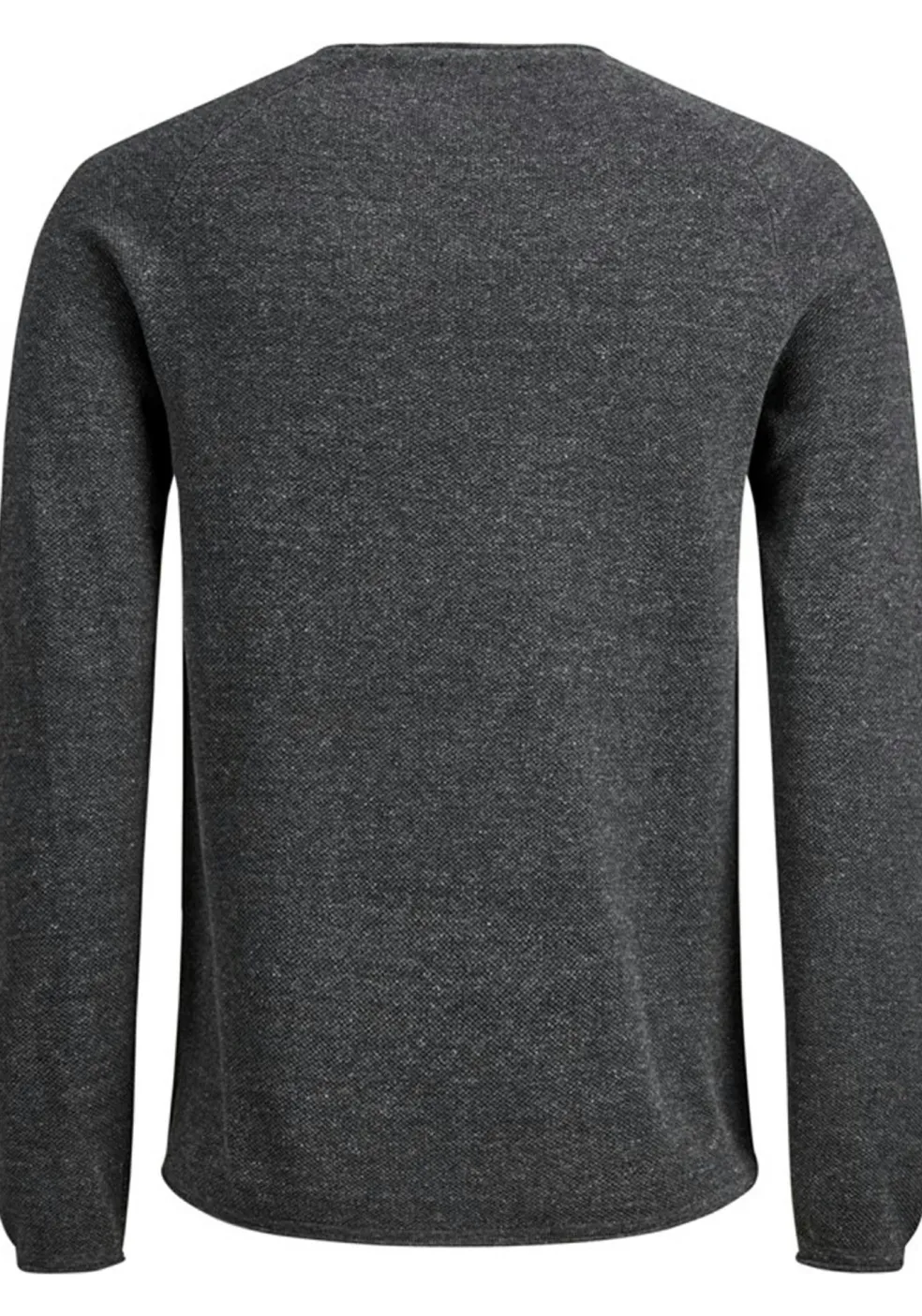 JACK & JONES slim fit trui katoen, O-hals, antraciet grijs melange