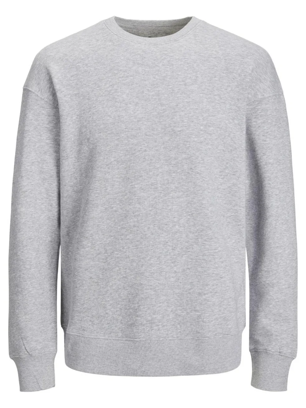 JACK & JONES Star basic sweat crew neck regular fit, heren sweatshirt katoenmengsel met O-hals, lichtgrijs melange