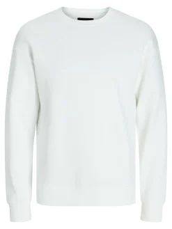 JACK & JONES Star basic sweat crew neck regular fit, heren sweatshirt katoenmengsel met O-hals, offwit