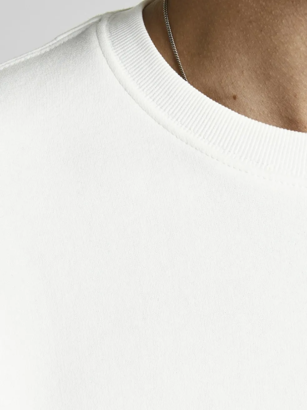 JACK & JONES Star basic sweat crew neck regular fit, heren sweatshirt katoenmengsel met O-hals, offwit
