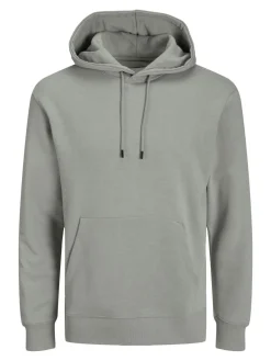 JACK & JONES Star basic sweat hood regular fit, heren hoodie katoenmengsel met capuchon, grijs