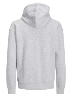JACK & JONES Star basic sweat hood regular fit, heren hoodie katoenmengsel met capuchon, lichtgrijs melange