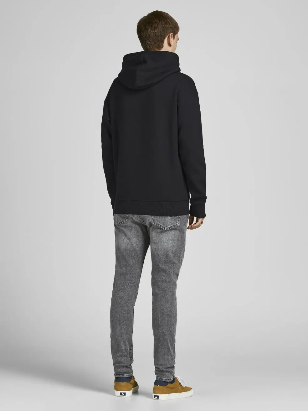 JACK & JONES Star basic sweat hood regular fit, heren hoodie katoenmengsel met capuchon, zwart