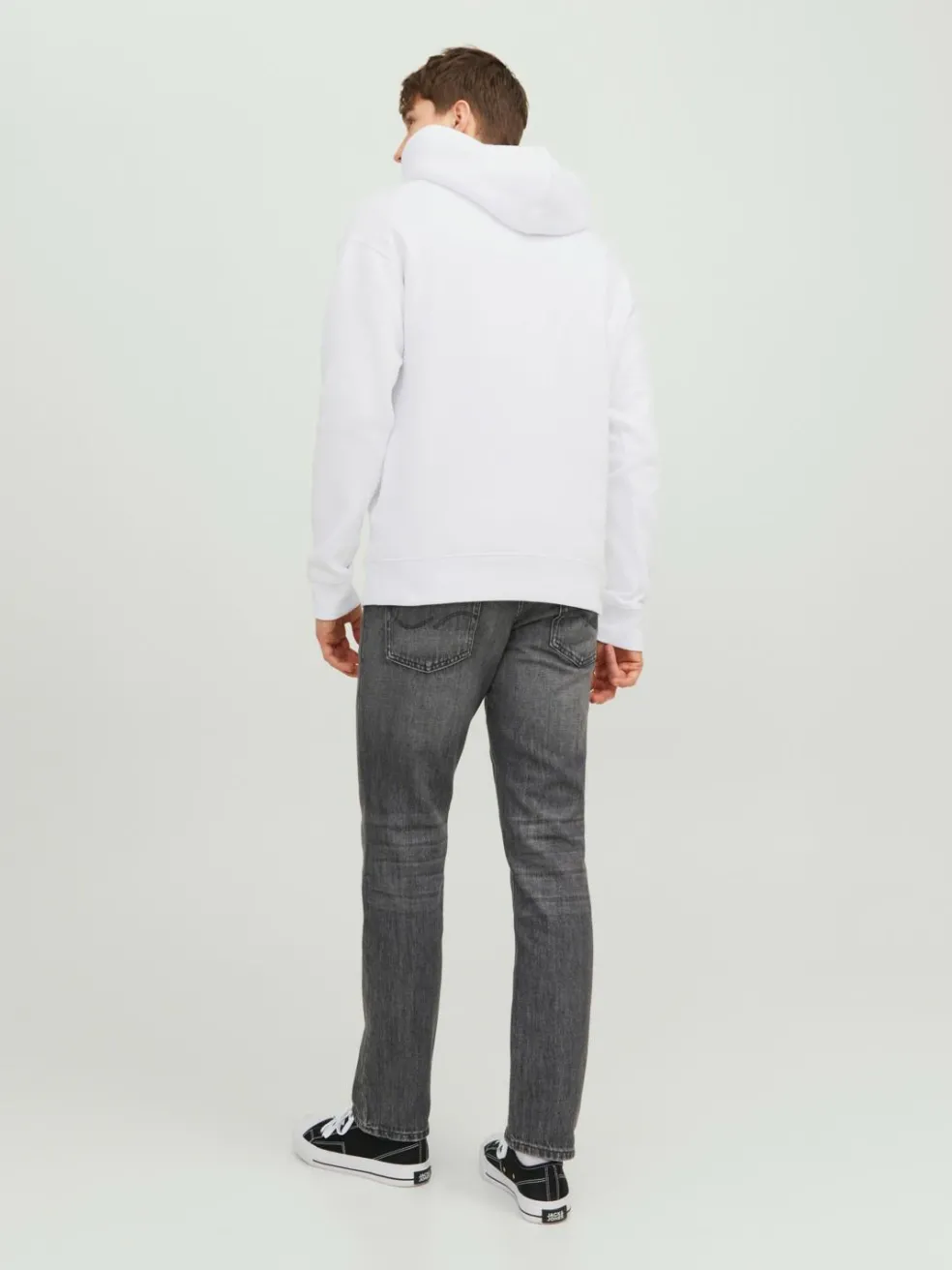 JACK & JONES Star jj sweat hood regular fit, heren hoodie katoenmengsel met capuchon, wit