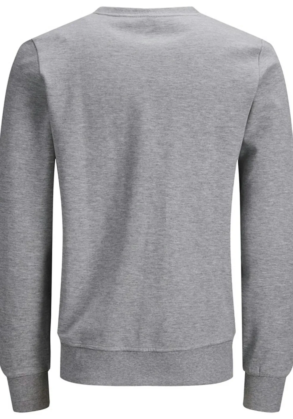 JACK & JONES sweatshirt katoen, O-hals, licht grijs melange