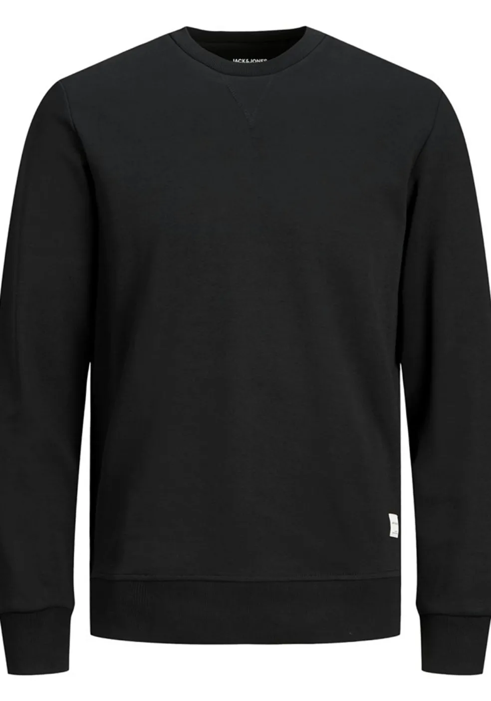 JACK & JONES sweatshirt katoen, O-hals, zwart
