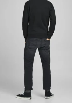 JACK & JONES sweatshirt katoen, O-hals, zwart