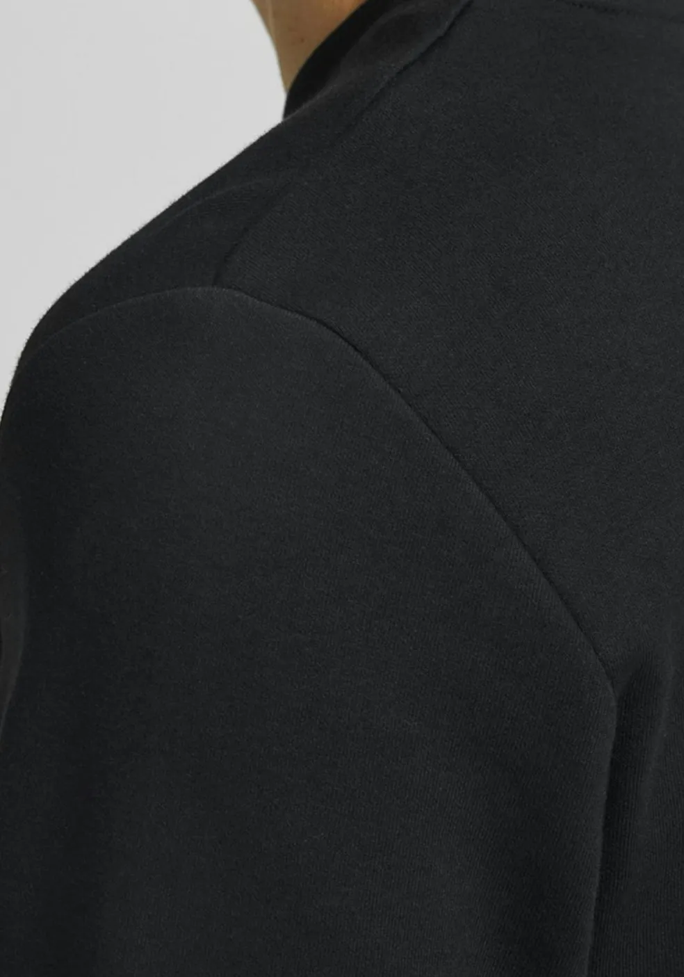 JACK & JONES sweatshirt katoen, O-hals, zwart