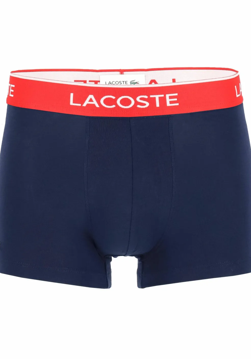 Lacoste Boxer Trunks (3-pack), heren boxers kort, blauw met gekleurde tailleband