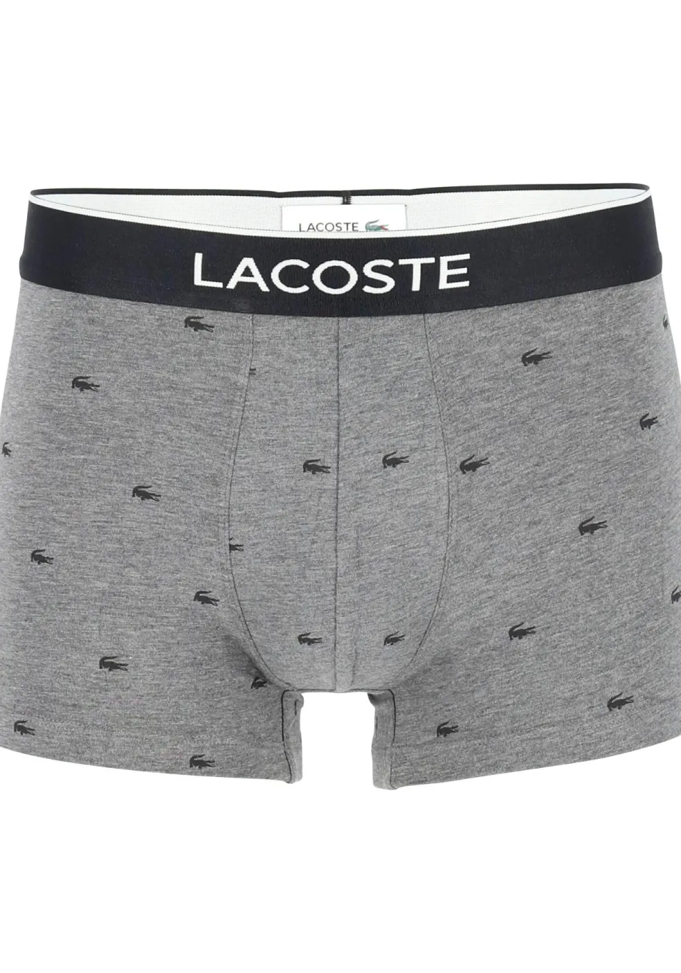 Lacoste Boxer Trunks (3-pack), heren boxers kort, grijs en antraciet met logo en uni zwart