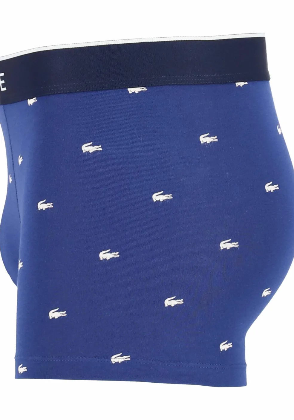 Lacoste Boxer Trunks (3-pack), heren boxers kort, grijs en blauw met logo en uni rood
