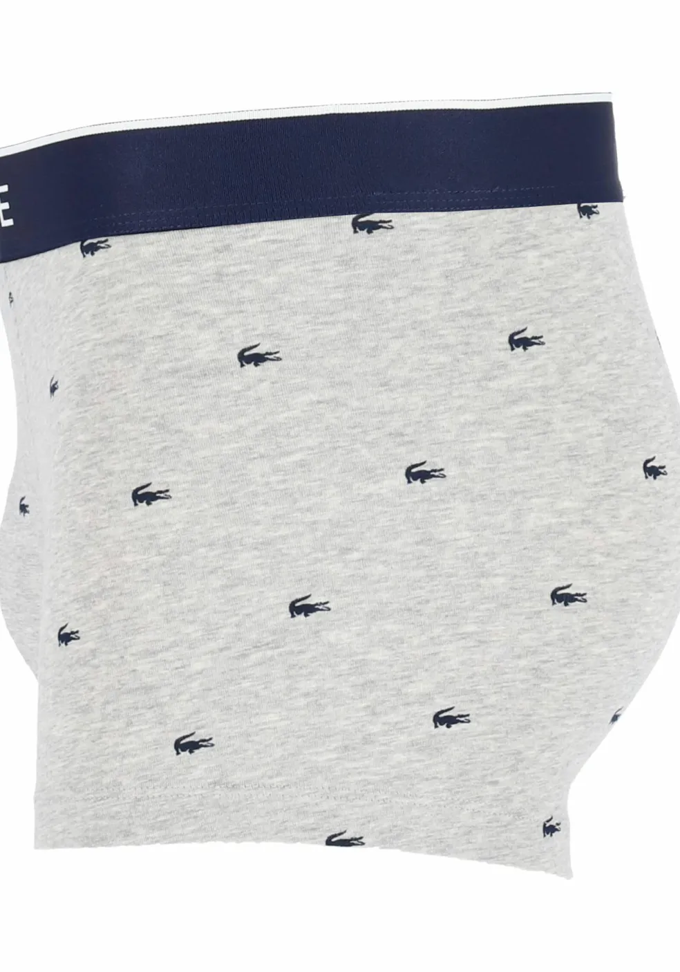 Lacoste Boxer Trunks (3-pack), heren boxers kort, grijs en blauw met logo en uni rood