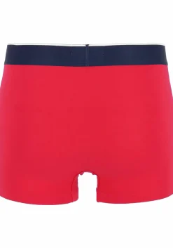 Lacoste Boxer Trunks (3-pack), heren boxers kort, grijs en blauw met logo en uni rood