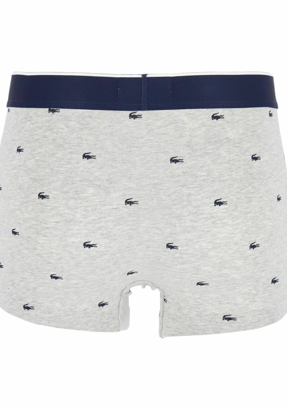 Lacoste Boxer Trunks (3-pack), heren boxers kort, grijs en blauw met logo en uni rood