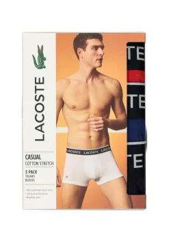 Lacoste Boxer Trunks (3-pack), heren boxers kort, blauw en rood