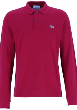 Lacoste Classic Fit polo lange mouw, bordeaux rood